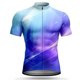 Men's Cycling Jersey Ombre Short Sleeve Bike Jersey Top with 3 Rear Pockets UV Resistant Quick Dry With Pockets Front Zipper Sports Blue Dark Pink Purple Cloth