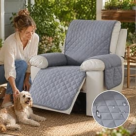 100% wasserdichte Liegestuhlbezüge, Liegestuhlbezug rutschfeste Hundestuhlhusse Möbelschutz Waschbarer Schonbezug mit Tasche, elastischen Bändern für Haustiere