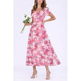 Mujer Vestido Midi Vestido bohemio Vestido de verano Vestido informal Elegante Bohemia Vacaciones Playa Festivos Cita Ajuste regular Floral Graphic Manga Corta