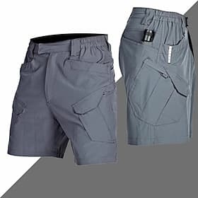 Men's Tactical Cargo Cargo Shorts Shorts Summer Shorts Casual Shorts Elastic Waist Multiple Pockets Plain Waterproof Comfort Knee Length Casual Outdoor Beach F
