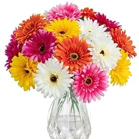 15 lebensechte künstliche afrikanische Gänseblümchen – realistische Chrysanthemen-Dekorationen aus Kunststoff für Frühling und Sommer, geeignet für die Innenei