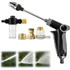 Turn Any Hose into a High Pressure Water Cleaning Jet, 2026 New Power Jet Water with High Pressure Hose Nozzle, Multi Function Lawn Garden Watering Sprayer fo