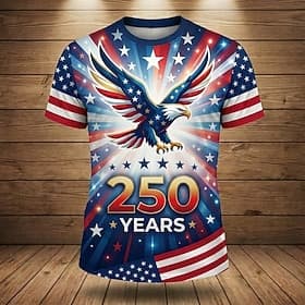 4th of July 2026 250th Memorial Day Men's Patriotic Patriot US Flag T-Shirt