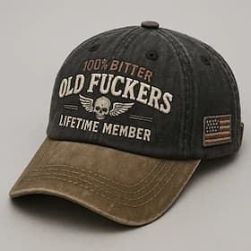 Casquette de baseball vintage «Old Fckers Club», cadeau idéal pour papa. Chapeau rétro amusant et ajustable pour hommes et femmes, style patriotique, confort
