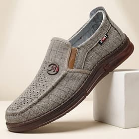 Men's Gray Slip-On Casual Loafers Lightweight Breathable Comfort Walking Shoes Soft Everyday Footwear for Daily Wear, Travel, Driving, Office and Relaxed Smart