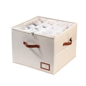 Shoe Organizer for Closet, Fabric Shoe Storage Boxes with Clear Cover – Foldable, Moisture-Resistant, Sectioned, Washable, Transparent, Space-Saving Shoe Stora