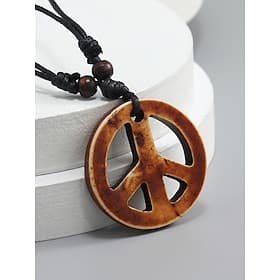 Collier pour homme de style bohème vintage, en acrylique, avec plusieurs pendentifs au choix (tortue, ivoire, etc.), cordon ajustable, idéal pour les vacances