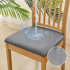 100% Waterproof Stretch Seat Covers for Dining Chair Slipcover Pu Leather Elastic For Dining Party Hotel Wedding Soft Washable