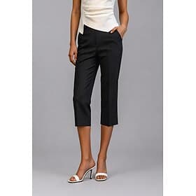 Damen Caprihose Fackel Urlaub Basic Knöchellang Hohe Taille Einfarbig Komfort Unelastisch Schwarz Sommer Frühling