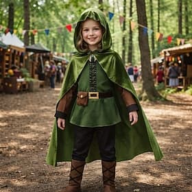 Set Retro Vintage Mittelalterlich Renaissance Umhang Hose Hemd mit Zubehör Elf Kostüm Unisex Halloween Karneval Party Maskerade Themenparty Erwachsene Oberteil