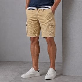 Herren Cargohose Cargohosen Cargo-Shorts Shorts Freizeitshorts Tasche Elastischer Bund Einfach Komfort Knielang Lässig Outdoor Streetwear Mode Streetwear Khaki