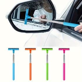 Lot de 4 raclettes pour rétroviseur de voiture, raclette rétractable pour rétroviseur latéral, mini raclette télescopique pour vitres (idéale pour éliminer la