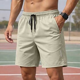 Voor heren Actief Korte broek Casual korte broek Atletische korte broek Zak Elastische taille Puur Effen Effen kleur Sneldrogend Ademend Boven de knie Casual B