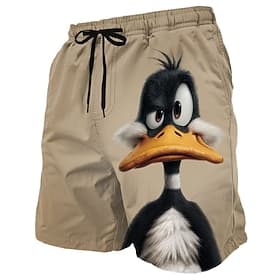 Herren Lustig Ente Comic-Tiere Badehosen Badeanzüge Badeshorts Boardshorts Mittlere Taille Hawaiianisch Strandurlaub Seitentaschen Netzfutter Elastischer Korde