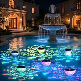 1/2 lampe solaire flottante pour piscine, 5 modes d'éclairage, étanche IP65, pour bassin, source thermale, aquarium, décoration, jardin, suspension, éclairage