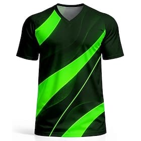 Herren Abstrakt Fußball-Sommer Global Match Pullover-Oberteile Laufshirt Sommer Farbblock Kurzarm UPF 50 Schnelltrocknend Atmungsaktiv Leger Laufen Joggen Fitn