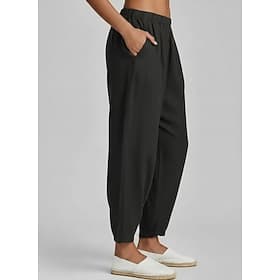 Women's 100% Cotton Summer Pants Baggy Pants Harem Pants Vacation Basic Comfort Full Length Natural Solid Color Plain Pocket Elastic Waist Comfort Inelastic Da