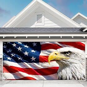 U.S. 250th Anniversary 4th of July Independence Day Garage Door Decorations Cover, Fireworks USA Flag Patriotic Garage Door Background, America flag Freedom Me