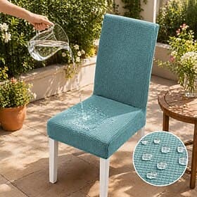 Waterproof Chair Cover for Dining Room 1/2/4/6Pieces Adjustable Jacquard Seat Chair Cover Hotel Wedding Banquet
