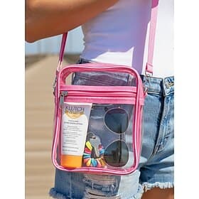 Transparente PVC-Umhängetasche für Damen, große und kleine Größen, mit verstellbaren Trägern, stylische, mehrfarbige Taschen für Strandurlaub, Reisen und den A