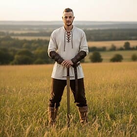 Set Mittelalterlich Renaissance Outfits Ausgefallene Kostüme Krieger Wikinger Kostüm Herren Vikinger Halloween Karneval Leistung LARP Renaissance-Messe Erwachs