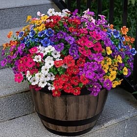 Lot de 9/18 fleurs d'eucalyptus artificielles aux couleurs éclatantes, compositions florales multicolores, 9 couleurs vives, décorations suspendues en plastiqu
