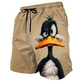 Men's Funny Duck Cartoon Animals Swim Trunks Bathing Suits Swim Shorts Board Shorts Mid Waist Hawaiian Beach Vacation Wear Side Pockets Mesh Lining Elastic Dra