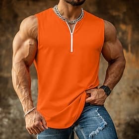Hombre Chaleco Camisetas Interiores Camisa sin mangas Sin Mangas Cuello Barco Escote en Pico Verano Plano Moda Deportivo Clásico Secado rápido Casual Gimnasia
