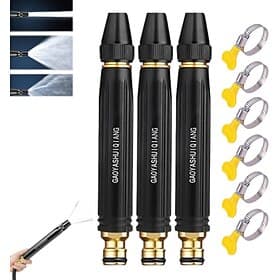 3 Pack Powerful High-Pressure Water Gun for Car Cleaning with Booster Nozzle,Heavy Duty Adjustable Twist Hose Nozzle Jet Sweeper Nozzle Car Wash Water Gun with