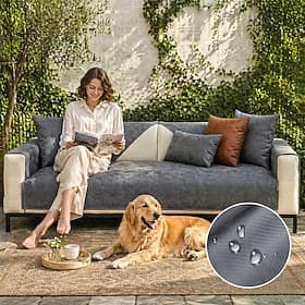 Pu Leather Sofa Cover Water Resistant Non-Slip Sectional Couch Cover Sofa Slipcover for Dogs, Children, Pets Furniture Protector(Not Sold By A Set)