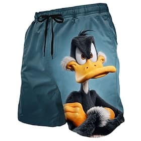 Voor heren Grappig Eend tekenfilm dieren Lange zwembroeken Badpakken Zwembroeken Boardshorts Medium Taille Hawaii Strandvakantie Zijzakken Mesh voering Elastis