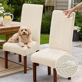1pc Waterproof Dining Room Chair Covers Stretch Parsons Chair Slipcovers for Dining Room Kitchen Chair Protector Cover, Removable, Washable