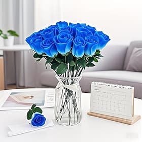 50 stk kunstige roseblomster, kunstige realistiske roser med stilker og blader, egnet for hjem, bryllupsborddekorasjoner, hotell- og kontordekorasjon, DIY-brud