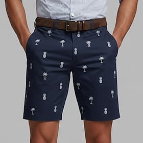 Men's Pineapple Coconut Tree Tropical Plants Bermuda shorts Casual Shorts Golf Shorts Mid Waist Hawaiian Work Beach Sports Outdoor Flat Front Shorts with 4 Poc