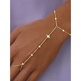 Boho-Armband aus einer Legierung für Damen, elegantes Fingerarmband in Gold und Silber für Strandurlaub, Sommerresort und lässigen Alltag