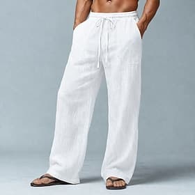 Per uomo Pantaloni Pantaloni casual Pantaloni Estivi Pantaloni Larghi Pantaloni da Spiaggia Coulisse Tasca Frontale Gamba Dritta Semplice Comodità Morbido Lung