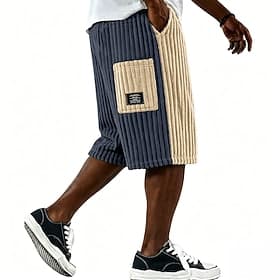 Voor heren Korte broek Casual korte broek Corduroy korte broek Zak Elastische taille Effen Effen kleur Comfort Ademend Knielengte Casual Buiten Strand Vakantie