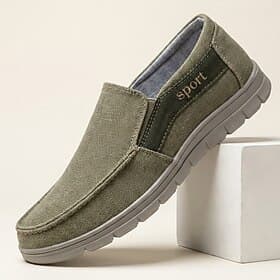 Olivgrüne Herren-Slipper, leichte und bequeme Freizeitschuhe, weiche Alltagsschuhe für Reisen, Autofahren, Freizeit und entspannte Wochenendausflüge.