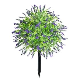 22 Inch Artificial Flower Stake Outdoor Decor Lavender Boxwood Topiary Ball Trees UV Resistant Garden Stakes for Yard Lawn, No Fade Heavy Duty Plastic, All Se