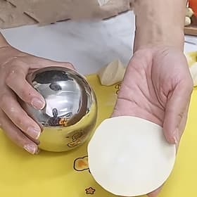2PCS 304 Stainless Steel Dough Ball Dumpling Wrapper Roller, New Model Rolling Pin for Home Use, Multi-Functional Dough Pressing and Rolling Tool