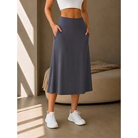 Women's Tennis Golf Skirts Cargo Skits Basic Midi High Waist Skirts Daily Beach Khaki Black Camel Peacock Blue Summer