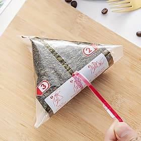 100pcs Sushi Packaging Bags - Triangular Rice Ball Packaging Bags with Seaweed Miso Flavor - Keep Your Sushi Fresh and Delicious