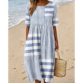 Femmes Robe Midi Robe fourreau Robe T-Shirt Robe trapèze Robe d'été Vacances Occasionnel Boho Quotidien Robe d'Été Robe de Printemps Coupe Ample Fleuri Graphiq