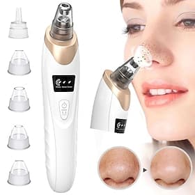 Electric Blackhead Remover Vacuum Cleaner Black Spots Removal Facial Deep Cleansing Pore Cleaner Machine Face Skin Care Tools Multi Suction Heads Adjustable Su