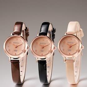 Women's Watch Petite Small Face Rose Gold Quartz Wrist Watch with Thin Leather Strap Minimalist Elegant Ladies Dress Watch Vintage Style Casual Gifts for Women