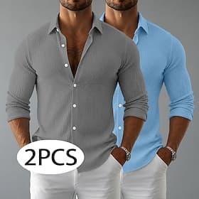 Men Shirt Casual Shirt Corduroy Shirt Button Up Shirt GrayPurple GreenGray BlackArmy Green BlackNavy Blue KhakiGray Long Sleeve Plain Shirt Collar Casual Daily