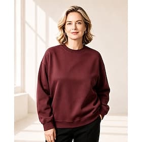 Women's Hoodies Sweatshirts Casual Long Sleeve Crew Neck Regular Tops Casual Navy Wine Dark Green Spring Fall