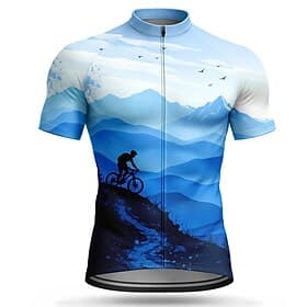 Herren Radtrikot Ombre Kurzarm Fahhrad Trikot Oberteil mit 3 Gesäßtaschen UV-beständig Schnelltrocknend Mit Taschen Frontreißverschluss Sport Gelb Rote Blau Be