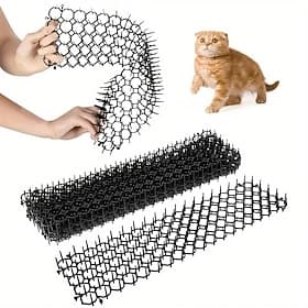 6PCS Garden Cat-Repellent Spike Mats, Plastic Spike Mats for Repelling Cats, Protective Spike Mats for Garden Plants, Preventing Cats and Dogs from Digging