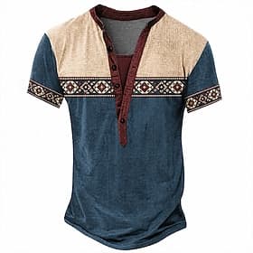 Homme Graphique Drapeau Américain T-shirt Chemise Henley Manche Courte Designer Basique Classique Occasionnel Quotidien Extérieur Été Printemps Toutes saisons